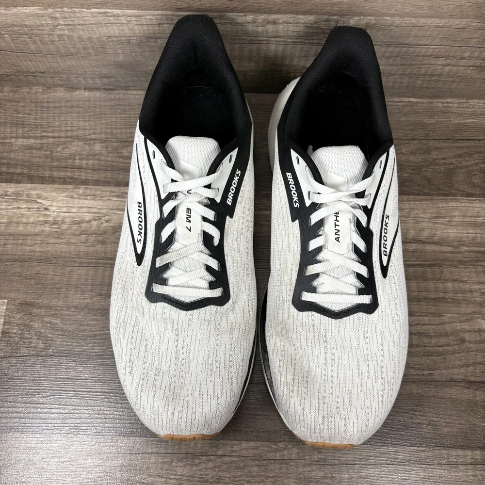 Brooks Anthem 7 White Black Mens US Size 10 EUR 44 1104391D121 Running Shoes